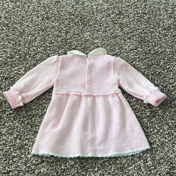 Vintage Carriage Boutique Bunny Pink Baby Girl Sweater Dress - Picture 11 of 12